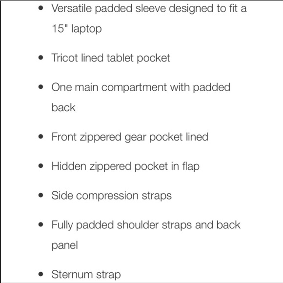 NWT organize backpack laptop protected zip divider - Picture 4 of 5